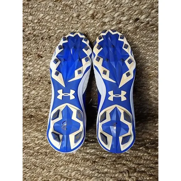 Under Armour Men's S 14 Team Hammer MR Football Cleats Blue White Athletic